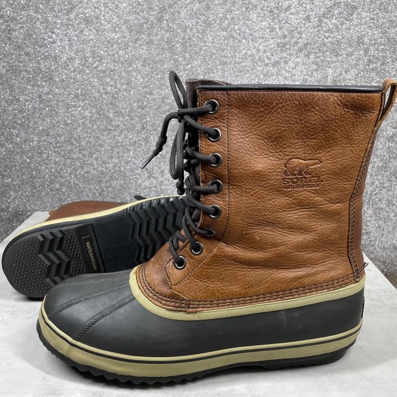 Sorel Boots Mens 13 Caribou Waterproof Snow Leather Lace‎ Up Winter Utility main image 9